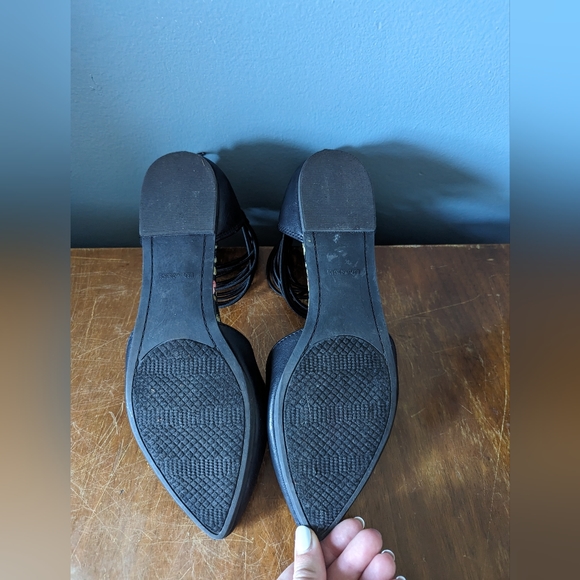 Black Flats with Ankle Detail - Picture 3 of 4